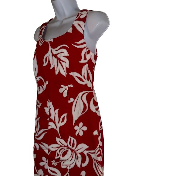 Vtg Hilo Hattie Hawaii Muumuu Beach Dress Womens 8 Red Mumu Floral Hawaiian - Picture 4 of 10